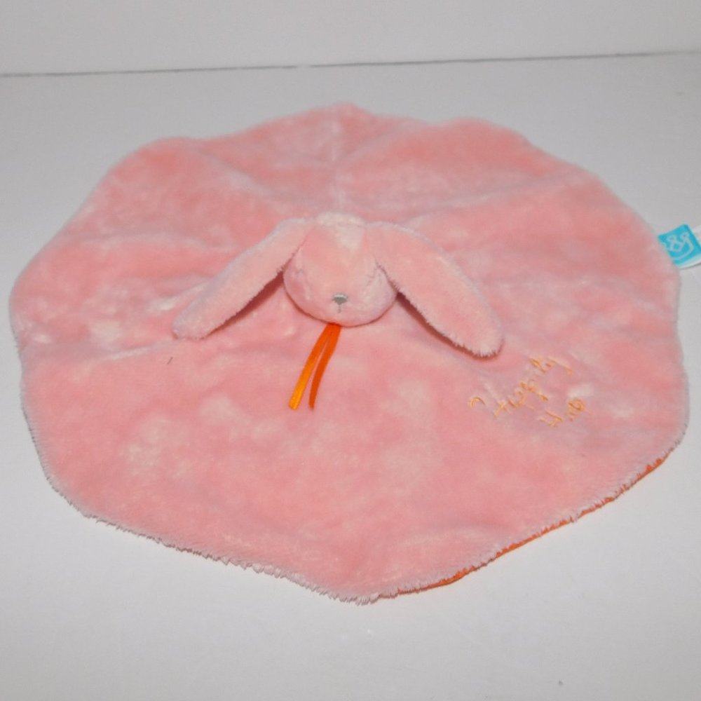 Manhattan Toy Hippity Hop Pink Round Bunny Rabbit Security Blanket Paci Holder